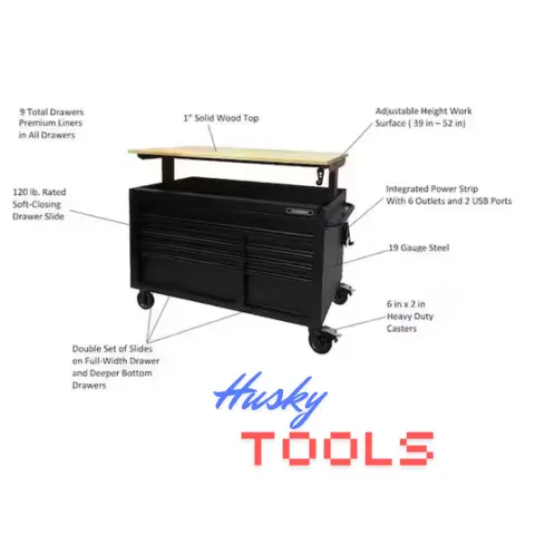 D Heavy Duty 9-Drawer Mobile Workbench Cabinet info