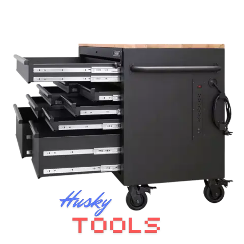 D Heavy Duty 9-Drawer Mobile Workbench Cabinet opening