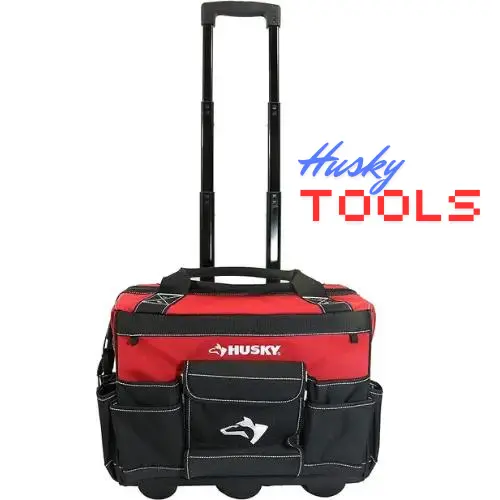 Husky GP-43196N13 18" 600-Denier Red Water Resistant Contractor's Rolling Tool Tote Bag with Telescoping Handle