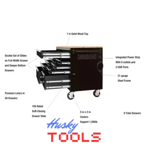 gloss black with silver trim husky mobile workbenches information