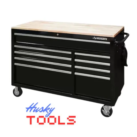 gloss black with silver trim husky mobile workbenches