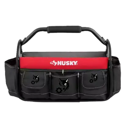 Husky 17 in. 18 Pocket Open Top Tool Tote Bag